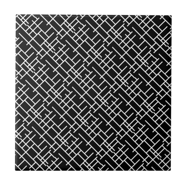 Carreau Conception noire mignonne d'abrégé sur blanc (Devant)