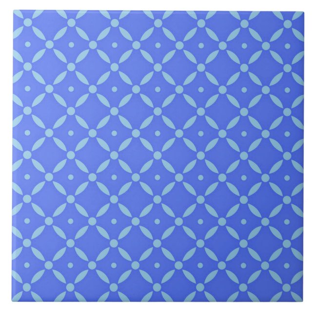 Carreau Conception Quatrefoil Bleu (Devant)