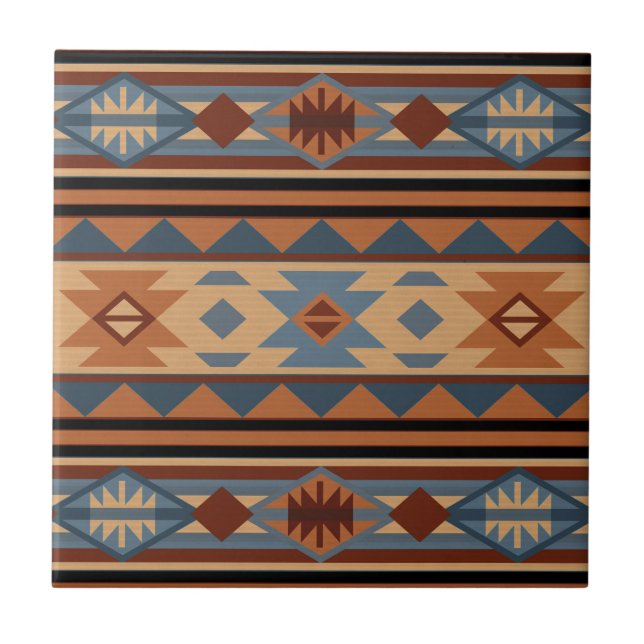 Carreau Conception sud-ouest Adobe Grey Brown Tribal Motif (Devant)