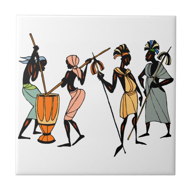 Carreau Conception tribale indigène ethnique africaine (Devant)