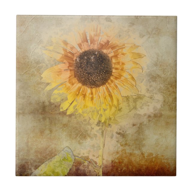 Carreau Conception vintage des tournesols (Devant)