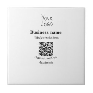 Carreau Connectez-vous avec nous logo entreprise QR nom de