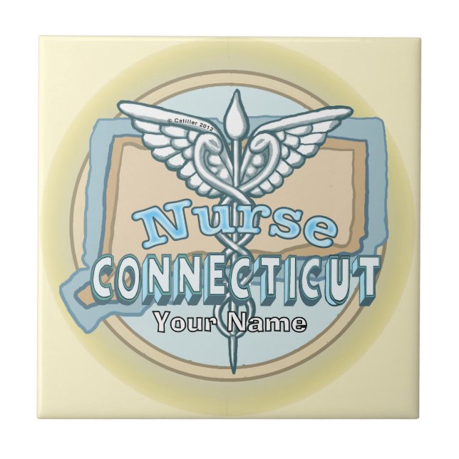 Carreau Connecticut Nurse Caduceus Tile (Devant)
