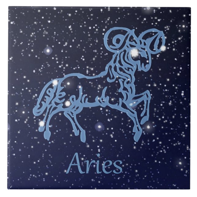 Carreau Constellation de Bélier et signe de zodiaque avec (Devant)