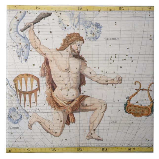 Carreau Constellation de Hercule avec la couronne et le (Devant)