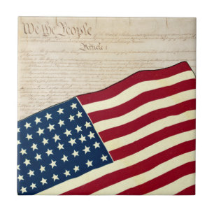 Carreau Constitution des États-Unis, drapeau américain