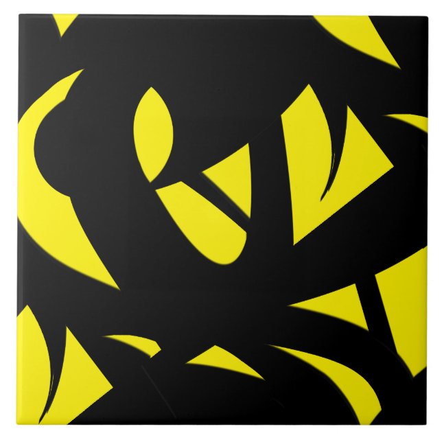 Carreau Contemporain Jaune / Noir (Devant)