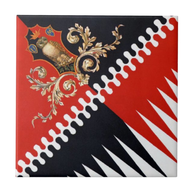 Carreau Contrada Priora della Civetta (Owl) Palio di Sien (Devant)