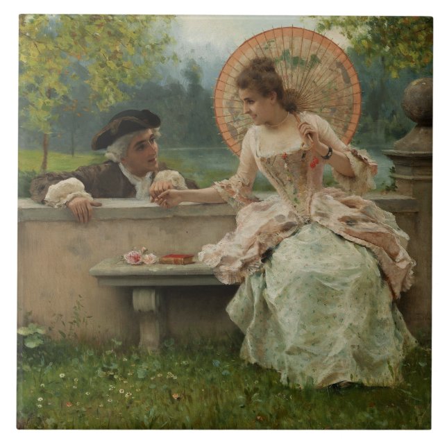 Carreau Conversation romantique dans le parc (Devant)
