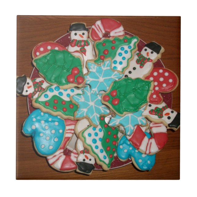 Carreau Cookies de sucre de Noël Décorés (Devant)