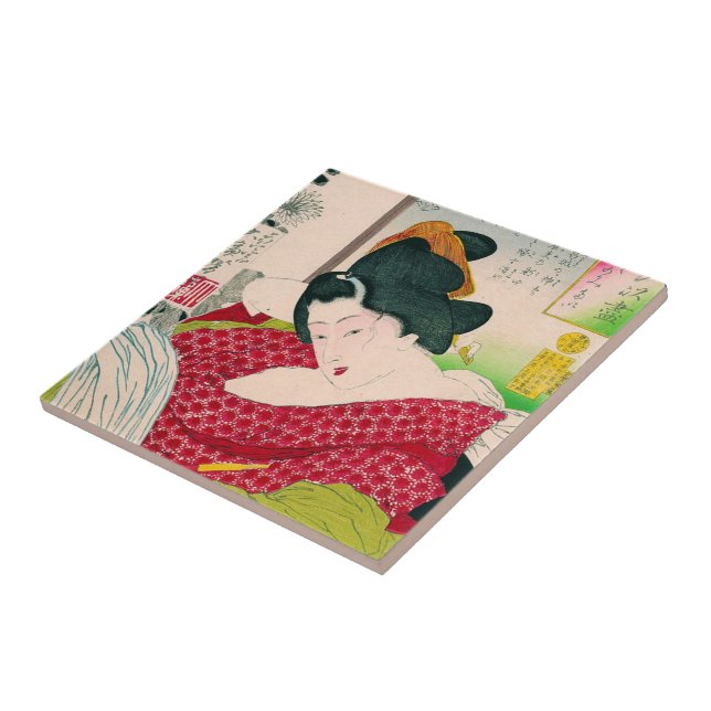 Carreau Cool oriental japonais geisha lady art (Côté)