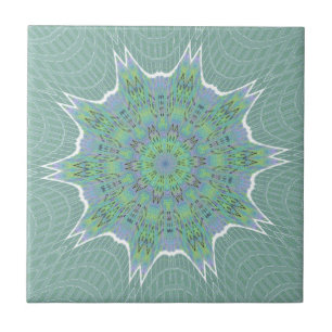 Carreau Cool vert motif floral