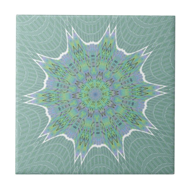 Carreau Cool vert motif floral (Devant)