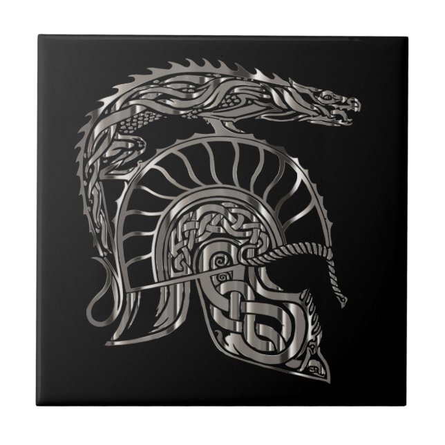 Carreau Cool Warrior Metallic Dragon Helmet (Devant)