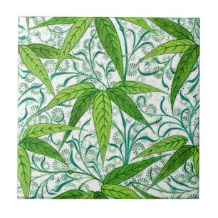 Carreau Copie en bambou, vert et blanc de William Morris