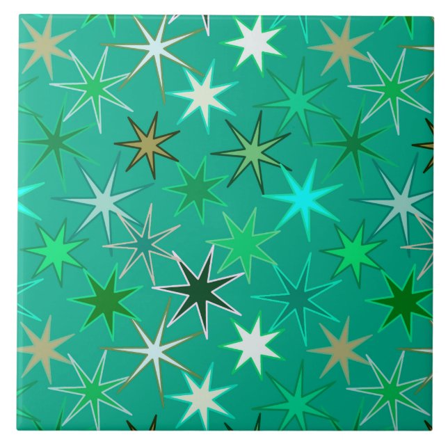 Carreau Copie, turquoise et Aqua modernes de Starburst (Devant)