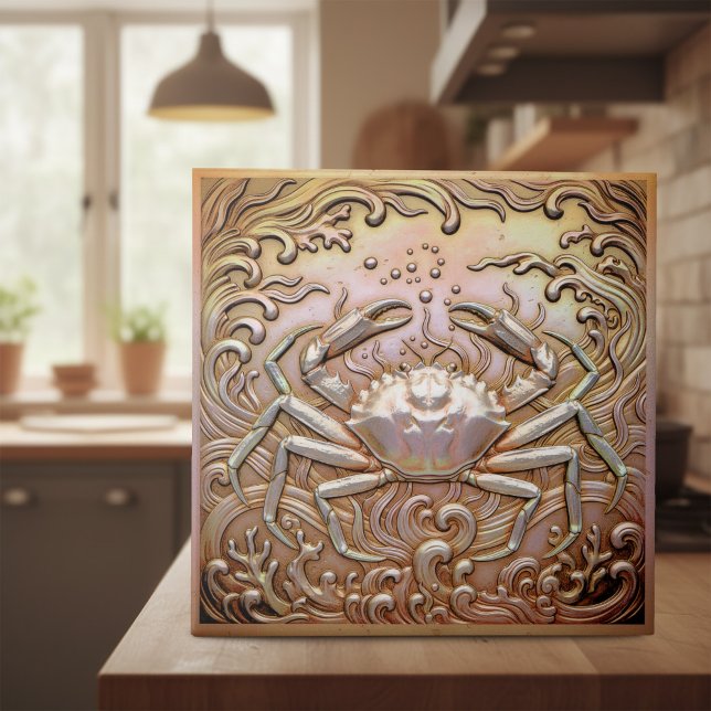 Carreau Copper Metallic Iridescent Crab D1223 (Créateur téléchargé)