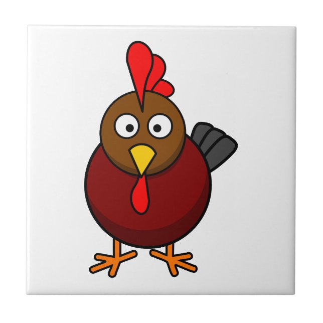 Carreau Coq de caricature  (Devant)