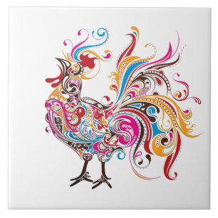 Carreau Coq moderne Décor du pays