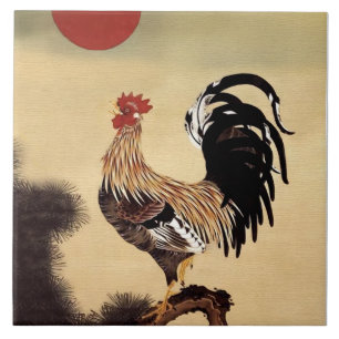 Carreau Coq qui chante de Itō Jakuchū