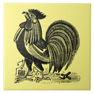 Carreau Coq vintage par José Guadalupe Posada