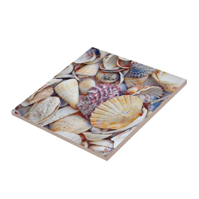 Carreau Coques marines nautiques Ocean Beach Aquarelle (Côté)
