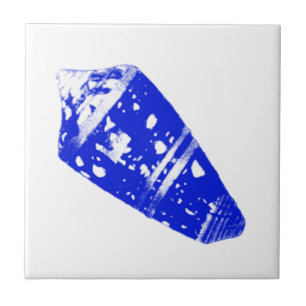Carreau Coquillage - bleu cobalt et blanc