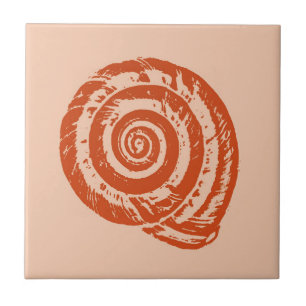 Carreau Coquillage Spiral, Carrelage Céramique Orange De C