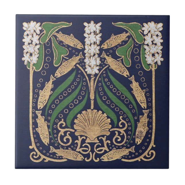 Carreau Coquillages Art Nouveau Nautique (Devant)