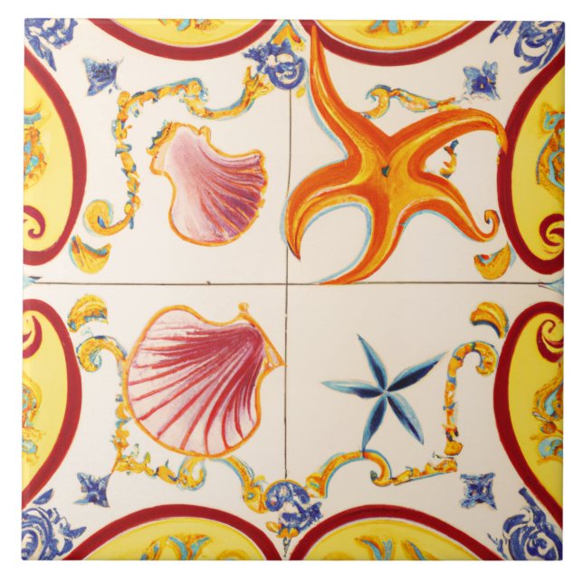 Carreau Coquillages de charme et Starfish (Devant)