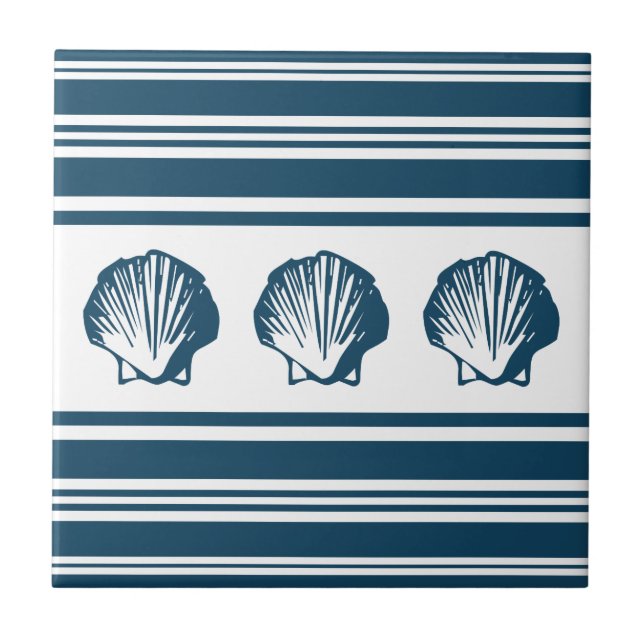 Carreau Coquillages et rayures (Devant)