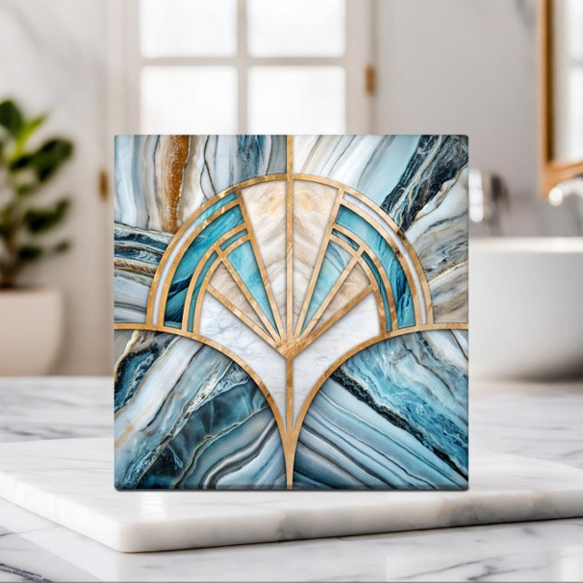 Carreau Coquille de ventilateur Art déco - Travertine et m (Créateur téléchargé)