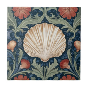 Carreau Coquille marine style William Morris Botanique mar