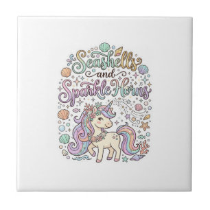 Carreau Coquilles de licorne et cornes scintillantes Vecte