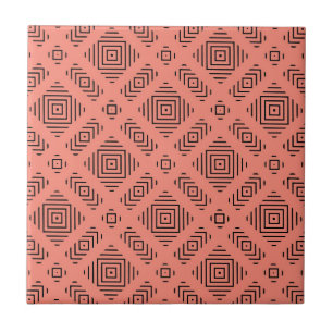 Carreau Corail avec motif géométrique noir