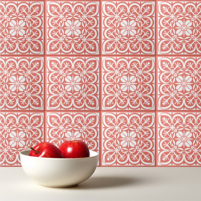 Carreau Corail blanc motif portugais Méditerranée (Créateur téléchargé)