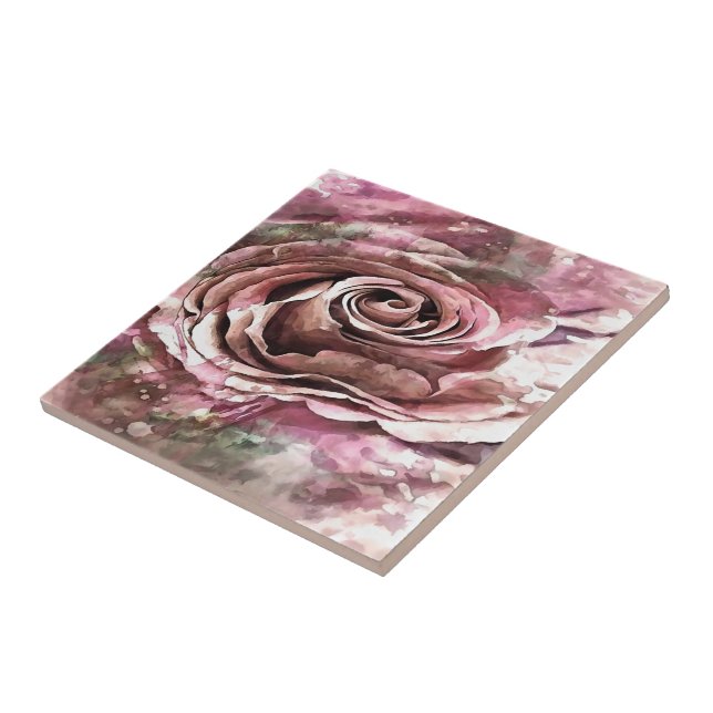 Carreau Corail brûlé et marais du désert Rose artistique (Côté)