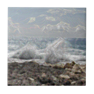 Carreau Corail et vagues