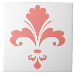 Carreau Corail rose Fleur de lis