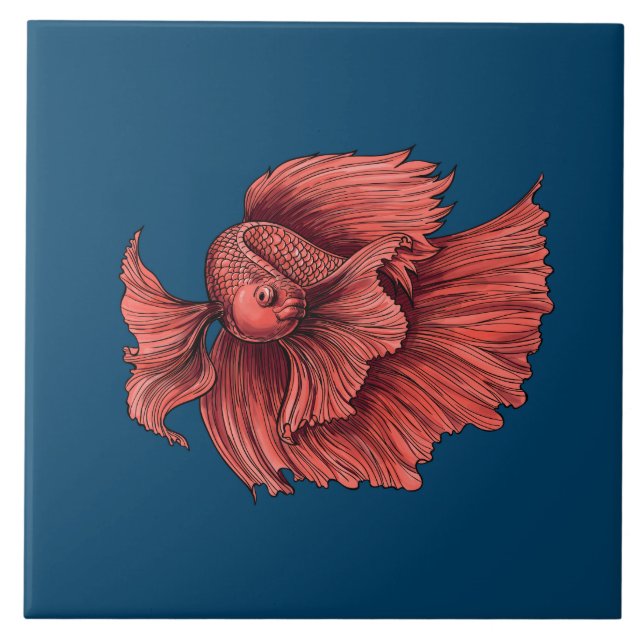 Carreau Coral Siamese combat le poisson (Devant)