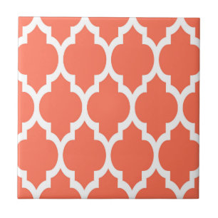 Carreau Coral White Moroccan Quatrefoil Pattern #4