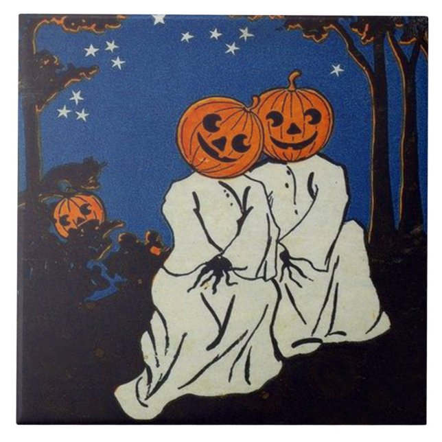 Carreau Costume de fantôme Citrouille Jack O'Lantern (Devant)