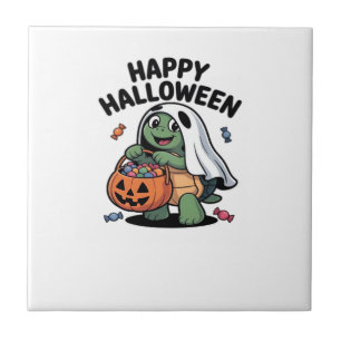 Carreau Costume de fantôme de tortue mignon � T-shirt clas