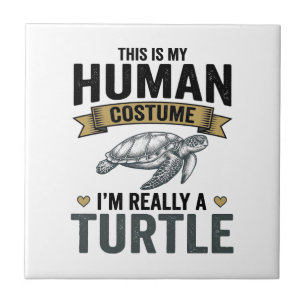 Carreau Costume de Tortue Drôle Dessin de Gravure Vintage_