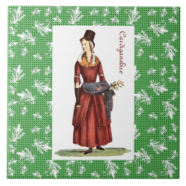 Carreau Costume traditionnel de Gallois - Cardiganshire (Devant)