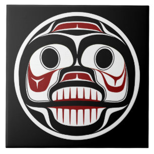 Carreau Côte du Pacifique Nord-Ouest Haida Peau pleuvoir