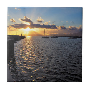 Carreau Coucher de soleil à Arrecife, Lanzarote, Carrelag