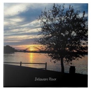 Carreau Coucher de soleil, rivière Delaware,
