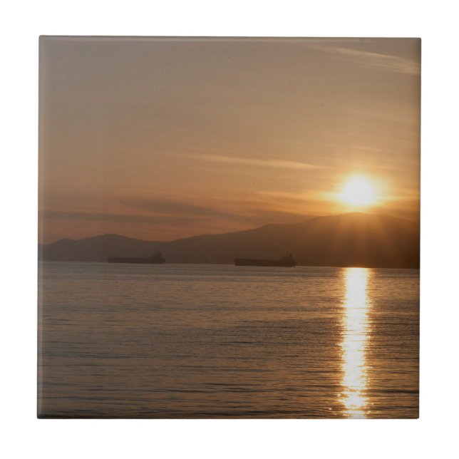 Carreau Coucher de soleil sur la baie de Vancouver - Canad (Devant)