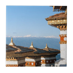 Carreau Coucher de soleil sur le col de Dochula - Bhoutan,